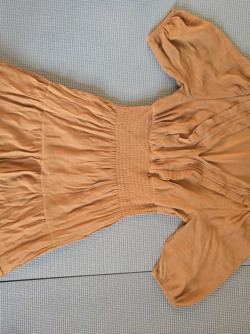 Women's Rust Orange Smocked Waist Dress